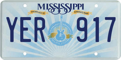 MS license plate YER917