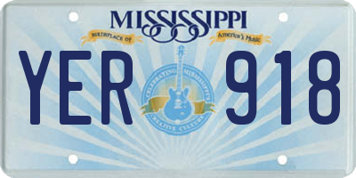 MS license plate YER918