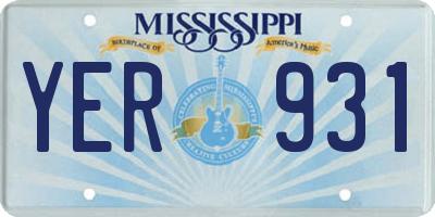 MS license plate YER931