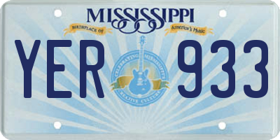MS license plate YER933