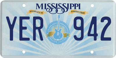 MS license plate YER942