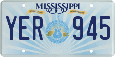 MS license plate YER945