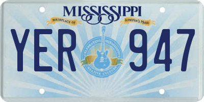 MS license plate YER947