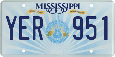 MS license plate YER951