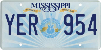 MS license plate YER954
