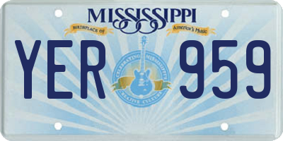 MS license plate YER959