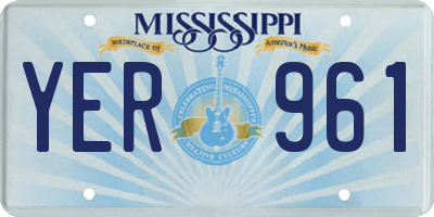 MS license plate YER961