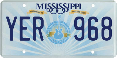 MS license plate YER968