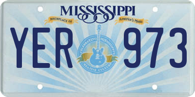 MS license plate YER973