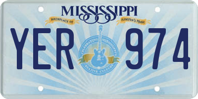 MS license plate YER974