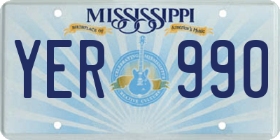 MS license plate YER990