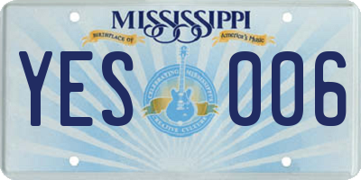 MS license plate YES006