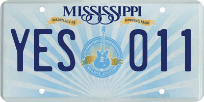 MS license plate YES011