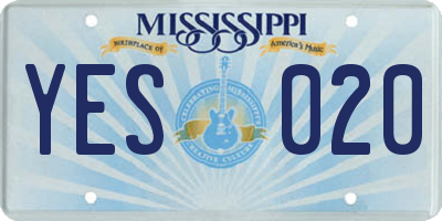MS license plate YES020