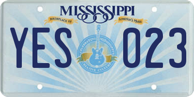 MS license plate YES023