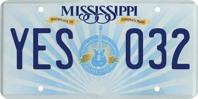 MS license plate YES032