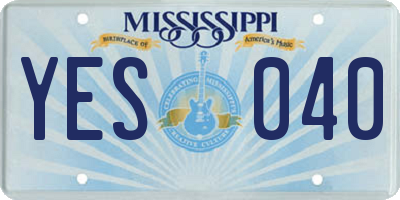 MS license plate YES040