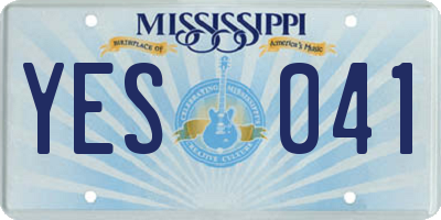 MS license plate YES041