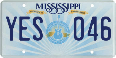 MS license plate YES046