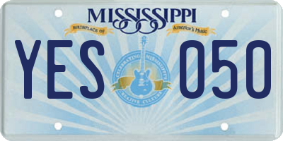 MS license plate YES050