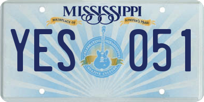 MS license plate YES051