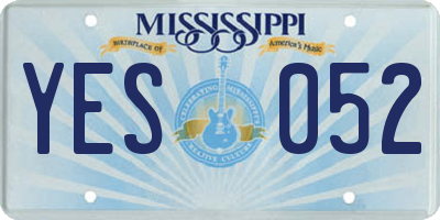 MS license plate YES052