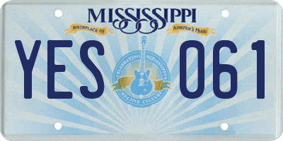 MS license plate YES061