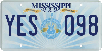 MS license plate YES098