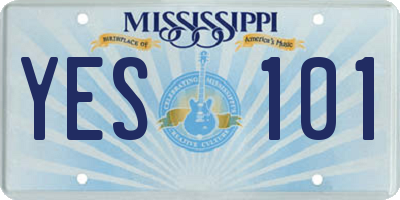 MS license plate YES101