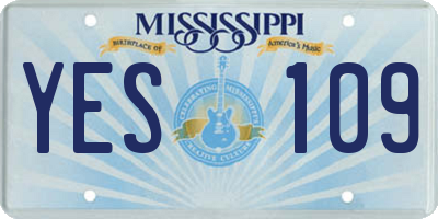 MS license plate YES109