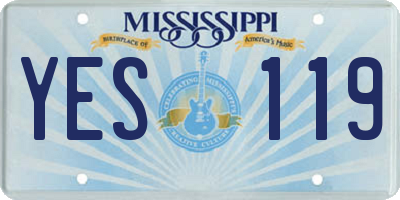 MS license plate YES119