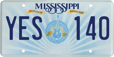 MS license plate YES140