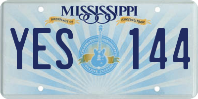 MS license plate YES144