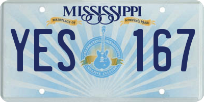 MS license plate YES167