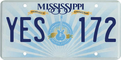MS license plate YES172