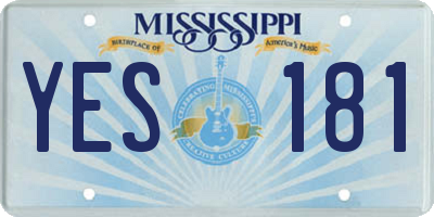 MS license plate YES181