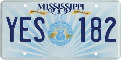 MS license plate YES182