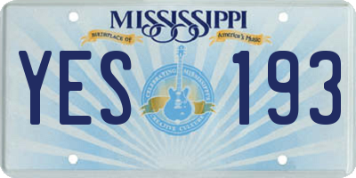 MS license plate YES193