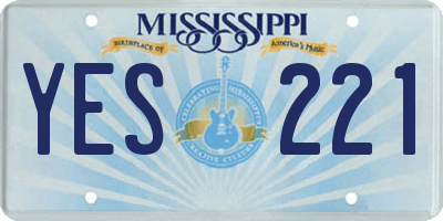 MS license plate YES221