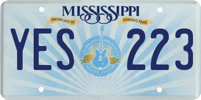 MS license plate YES223