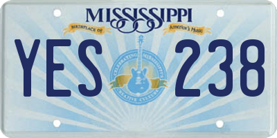 MS license plate YES238