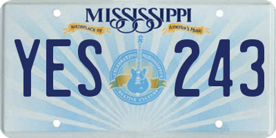 MS license plate YES243