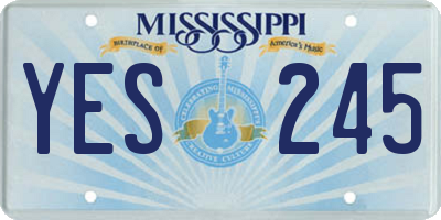MS license plate YES245