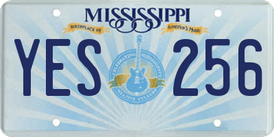 MS license plate YES256