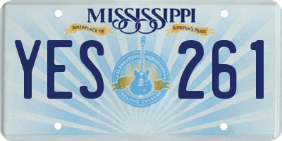 MS license plate YES261