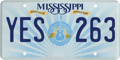 MS license plate YES263