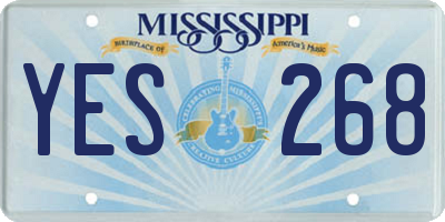 MS license plate YES268