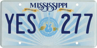 MS license plate YES277
