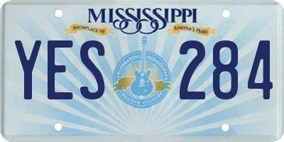 MS license plate YES284