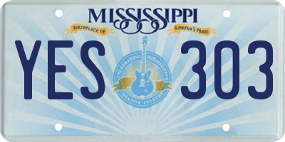 MS license plate YES303